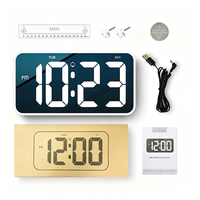 Réveil numérique avec écran de 10,8 pouces, horloge de bureau électronique, affichage LED de l'heure, du jour, de la date et de l'heure d'été pour chambre à coucher, maison, bureau, table de chevet, bureau