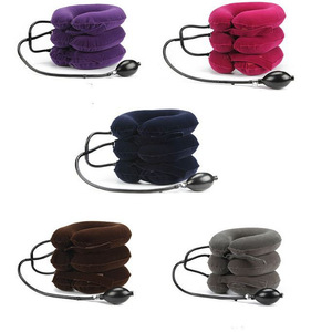 Dispositif de traction cervicale gonflable, support manuel pour le cou, pour étirement de la colonne vertébrale et soins de la tête - Product Image 1