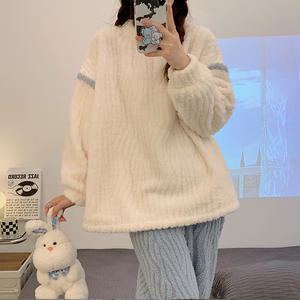 2023 nouveau pyjama automne et hiver pour femmes corail en peluche épaissie flanelle Jacquard chaleur et avancé maison fureur en hiver - Product Image 2