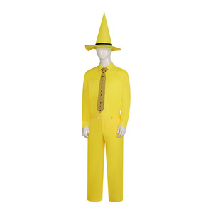Conjunto de disfraz de hombre amarillo con sombrero, corbata, guantes, traje para Halloween, Día Mundial del Libro, actuación en escenario - Product Image 5