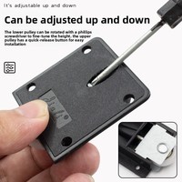 Roulettes de porte coulissante en plastique noir en gros, roulettes de porte coulissante de garde-robe robustes en plastique noir silencieuses avec roulement intégré