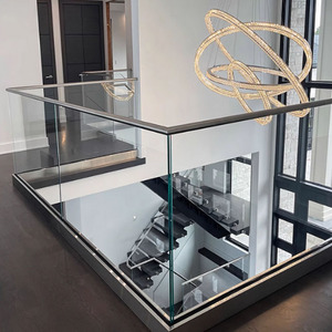 Modern minimalistisch frameloos balkon gelamineerd glazen balustrade aluminiumlegering trapleuning <span class=keywords><strong>U</strong></span>-profiel balustrades poedercoating veiligheid - Product Image 6