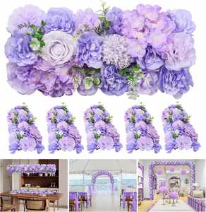 Decoración de Pared 3D para Bodas y Día de la Madre, Panel de Flores Hecho a Mano, 8 pies x 8 pies, con Rosas Artificiales de Tela Rosa y Paniculata Blanca - Product Image 4