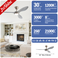 Ventilador de Techo de Alta Eficiencia con Luz, Control Remoto y Flujo de Aire Potente, Marca 1stshine, Aspas de ABS