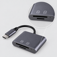 Lecteur de cartes USB C 2 en 1 D2537 pour cartes SD et TF, adaptateur de carte mémoire compact de type C