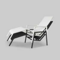 Chaise longue de jardin en Textilene pas chère, chaise de plage empilable, lit de jour pour patio