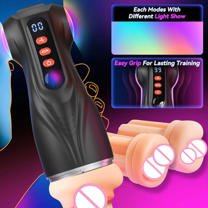 Erkekler İçin Seks Oyuncağı 9 Emişli 9 Titreşimli 3D Dokulu Yumuşak Kılıf Isıtmalı Cep Boy Erkek Mastürbatörü APP Kontrollü LCD Ekranlı - Product Image 3