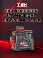 Niveau laser vert miniature 4D 5 points de qualité industrielle TEH pour extérieur avec 3 fonctions d'auto-nivellement, portée de 0 à 10 m, autonomie de 6 heures