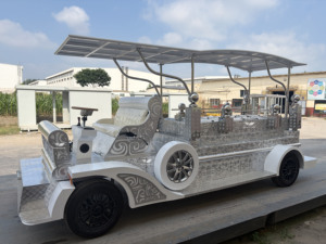 Carroza Fúnebre Eléctrica Personalizada de Fábrica, Estilo Vintage, Blanca, Tipo Ataúd, con Caballos, Buggy Eléctrico Antiguo - Product Image 1