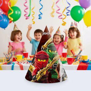 Chapeaux de fête en papier Ninjago pour anniversaire, 6 pièces, 2 sacs - Product Image 3