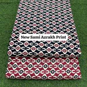 Tissu en coton imprimé Sami Azrakh de qualité supérieure, motif traditionnel, textile indien pour vêtements de mode et artisanat domestique - Product Image 6