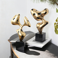 Sculpture artisanale en résine géométrique pour la décoration du salon, du hall d'hôtel, du bureau - Design Art Déco de haute qualité, fait main