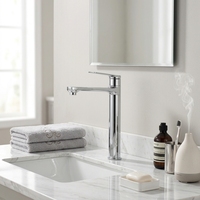 Robinet de cuisine Momali Factory en laiton haute teneur en chrome, rotation à 360 degrés, mitigeur de lavabo OEM ODM pour salle de bain et lavabo de coiffure