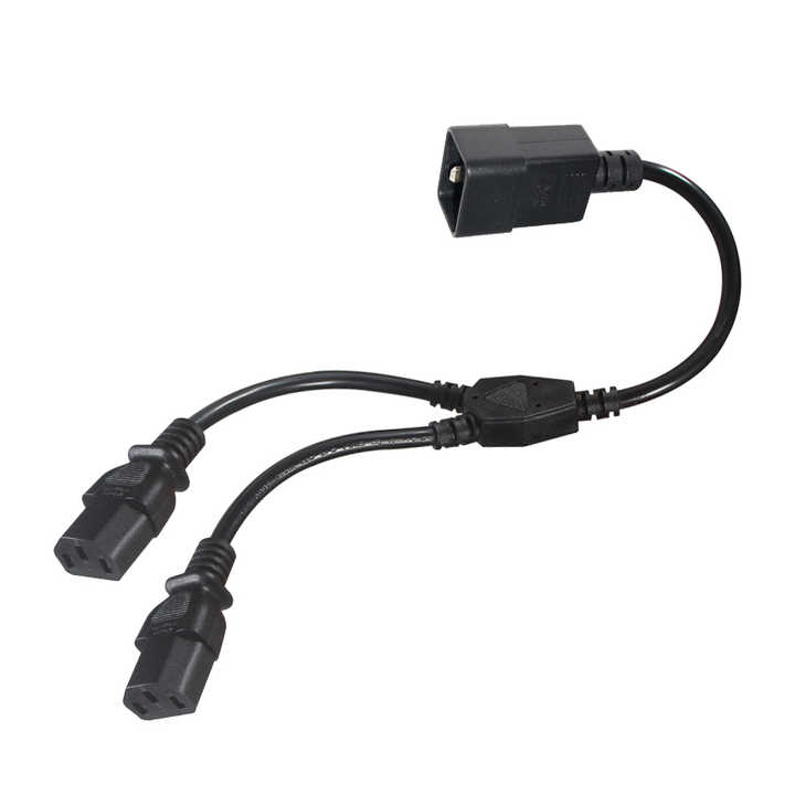 Adaptador Enchufe C20 Montaje En Panel 250V 16A | Conector IEC 3 Clavijas Recto | Pack De 3 Unidades