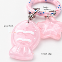 Porte-clés poisson en cristal transparent, breloque de sac, pendentif étoile étincelante, jolis charms animaux marins en résine, cadeau pour couples, meilleurs amis, filles