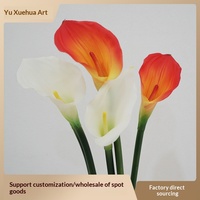 Lys Calla Artificiel Réaliste au Toucher Naturel, Fleur à Tige Unique en PU Entièrement Souple pour Arrangement Floral Tropical et Décoration de Table