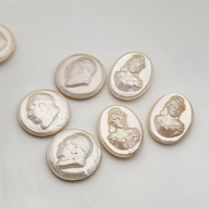 Perles de culture d'eau douce Mabe en relief <span class=keywords><strong>camée</strong></span>, perles en vrac, pendentifs, anneaux, perles véritables non sculptées, perles cultivées en coquille - Product Image 6