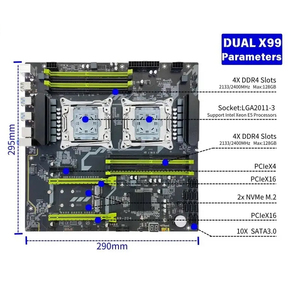 เมนบอร์ด X99 แบบ Dual Channel ชิปเซ็ต C612 สำหรับเล่นเกมบนเดสก์ท็อป เมนบอร์ด X99 รองรับแรม Ddr4 พร้อมเมนบอร์ด 2680V4 - Product Image 5
