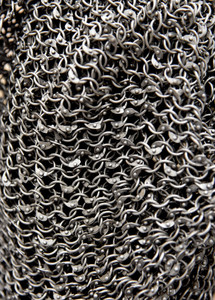 Casco de malla de cadena cuadrada de malla completa hecho a mano con anillos redondos remachados, acabado natural, estilo medieval - Product Image 6
