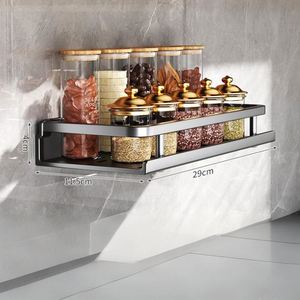 Kitchen Seasoning Rack <b>Shelf</b> Stainless Steel Removable Condiment Salt Storage Rack with Hooks <b>Wall</b> <b>Mounted</b> Rust Resistant Modern - Product Image 6