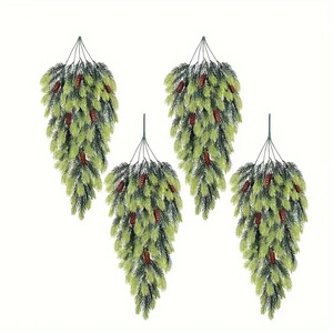 Guirlande murale artificielle en aiguilles de pin de Noël, 30cm-100cm, en plastique, décoration nordique pour la maison, avec cônes de pin - Product Image 2