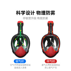Masque de plongée intégral en verre trempé 4,0 mm, silicone, équipement de plongée pour adultes - Product Image 5