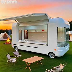 Remorque alimentaire compacte et incurvée avec grande fenêtre transparente, camion mobile de vente de boissons - Product Image 1