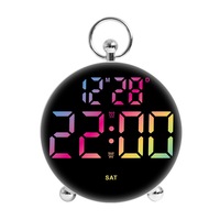Réveil de bureau numérique multifonction Réveil de table numérique à LED avec affichage de la semaine et de la date
