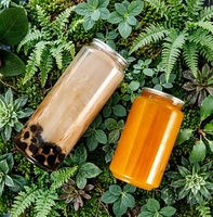 Vente en gros économique de boîtes à thé au lait en PET, boîtes à gâteaux en PET et pots en plastique transparent avec couvercle à anneau en aluminium, personnalisables avec logo, pour l'approvisionnement des pâtisseries