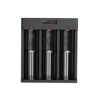 XTAR MC3 3 חריצי מיקרו USB DC 5V 3A 3.6v/3.7v ליתיום סוללה מטען עבור 14500 16340 18650 21700 26650 תא ליתיום טעינה