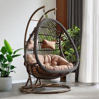 Fauteuil suspendu en rotin double, style chinois moderne, pour intérieur, balançoire, chaise à bascule, cour, loisirs, balcon, maison
