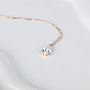 Pendentif en diamant de laboratoire de forme poire de 2,00 carats, platine 950 et or jaune 14K 18K, bijoux de luxe pour fiançailles et mariage - Product Image 3