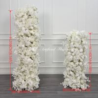 2 pièces de piliers floraux en faux rose et pivoine blanche, décoration florale pour mariage, supports floraux pour fête de fiançailles, banquet, décoration d'événements