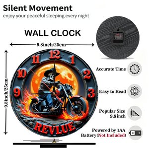 Round Wooden Wall <b>Clock</b> 25x25Cm Country Style Silent Farmhouse Living Room Decor - Product Image 6