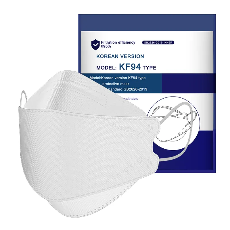 WK custom fish type traspirante panno a 4 strati 100% cotone vita quotidiana protezione personale kf94 maschera facciale bianca
