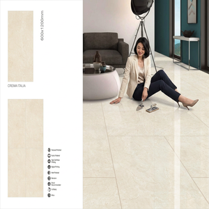 Carreaux de porcelaine polie Daina Beige Ivoire 600x1200mm, aspect bois numérique et marbre, pour murs et sols - Product Image 3