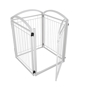 Recinto per Cani da Interno - Plastica Ecologica, Motivo Solido, Chiusura a Bottone, Sicuro e Resistente, 32 Pollici, 6 Pannelli per Cani Piccoli e Medi - Product Image 2