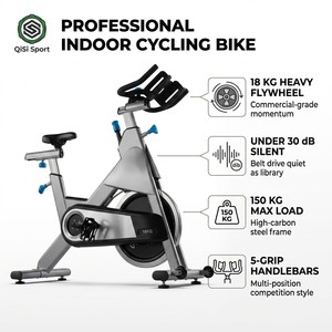 Indoor-Cycling-Bike mit 18 kg schwerem Magnetfliehgewicht, Heimtrainer für Zuhause, 150 kg, leiser Riemenantrieb, OEM - Product Image 6