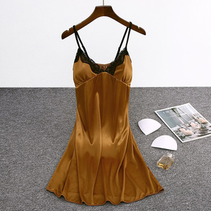 Sexy Ice Silk <b>Slip</b> <b>Dress</b> With Straps One Size For Home Wear Women Sleepwear Summer 2023 - Product Image 2