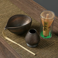 Service à thé matcha de style japonais de la dynastie Song Babenli, poterie en céramique grossière, bol à matcha, fouet en bambou, brosse à thé pour la cérémonie du café
