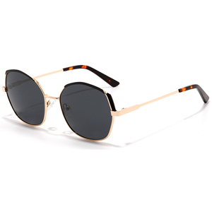 Lunettes de soleil œil de chat à monture intégrale unisexe pour adultes, protection UV400, verres verts, monture en métal - Product Image 5