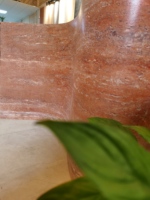 Panneaux de revêtement à jet d'encre de bonne qualité mcm Carreau mural extérieur flexible en pierre de travertin rouge pour décoration murale de villa