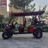 Voiturette de golf électrique Letsing 72V 5KW au lithium métallique, 6 places, pneus tout-terrain, mini buggy de golf hors route, lumières LED, suspension avant