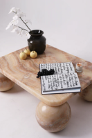 Table basse moderne en marbre onyx, haute qualité, faite à la main, pour villa, cuisine, salon