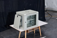 Kabinet Jaringan Dinding VBS 6U 19 Inch Flat Pack KD, Enclosure IT Kecil dengan Pintu Kaca untuk Keamanan Rumah, Kantor, dan Hub Data