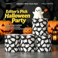Rouleau de papier toilette à thème Halloween avec imprimé fantôme, décoration effrayante pour les toilettes, étiquette privée prise en charge pour la vente en gros