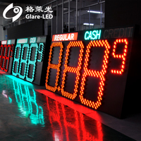Éblouissement-LED 12 pouces 8.888 blanc haute luminosité télécommande numérique LED changeur de prix affiche pour station-service