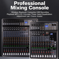 FX-12PRO/16PRO 12 Kanallı Profesyonel Metal Stereo Ses Mikseri Konsolu Bluetooth USB 24 DSP Efektleri 48V Fantom Güçlü Miksaj DJ