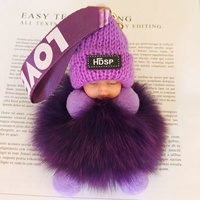 Porte-clés en peluche bébé endormi mignon de 10 cm, pendentif de voiture lumineux, breloque de sac en coton et PVC, cadeau OEM, vente en gros