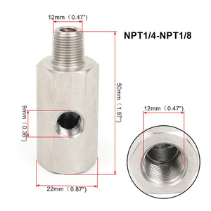 ตัวต่อเทอร์โบชาร์จเจอร์สแตนเลส NPT1/4 NPT1/8อะแดปเตอร์เซ็นเซอร์แรงดันน้ำมันสำหรับรถยนต์ดัดแปลง - Product Image 3
